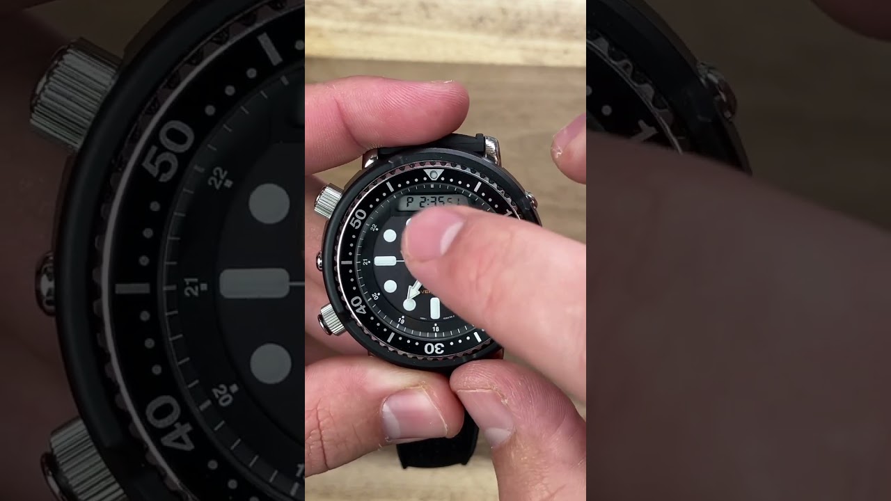 Как установить дату и время на часах Seiko Arnie (SNJ025)