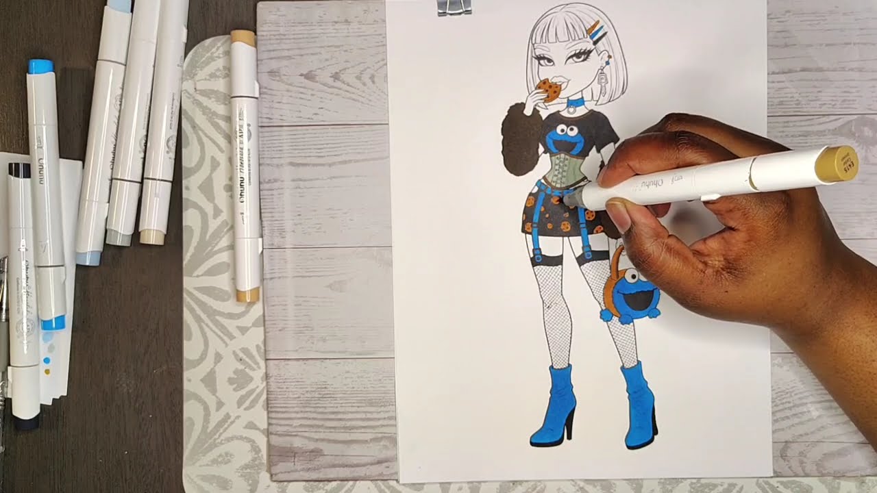 Color With Me/ A Bratz Cookie Monster Coloring Page #Bratz #coloring #colors #YouTubevideo