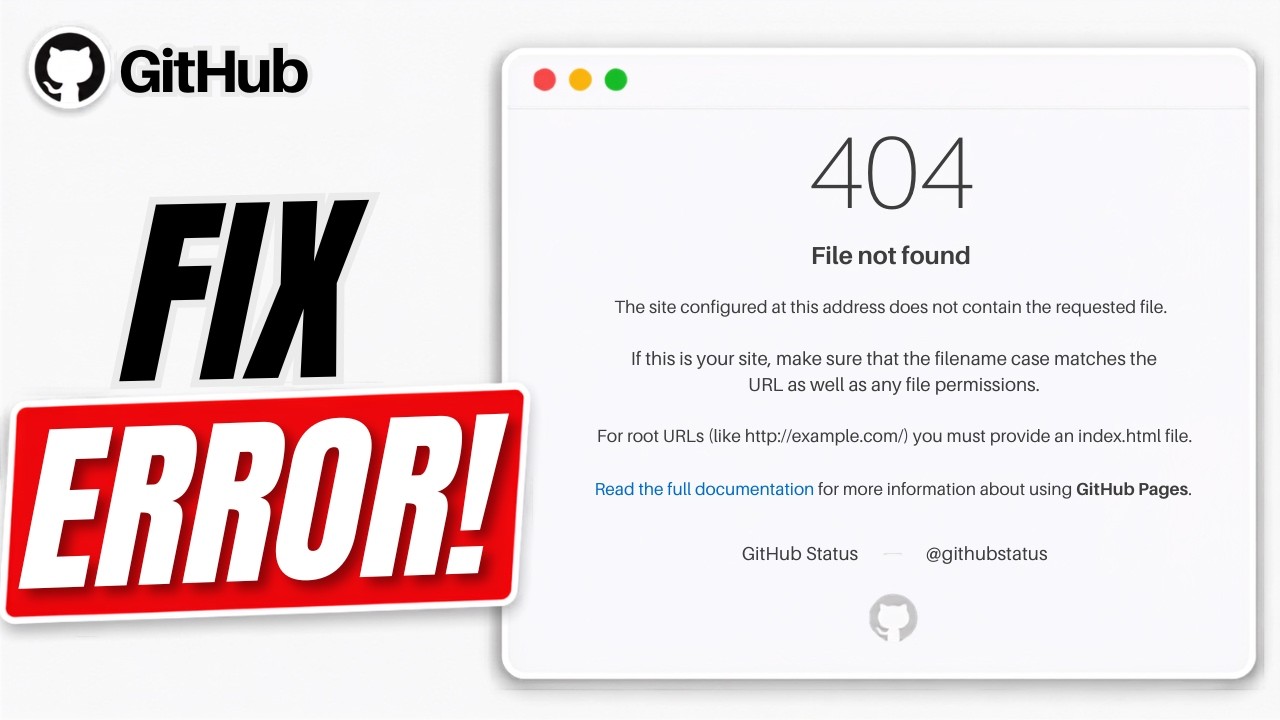 How To Fix 404 Page Not Found Error On GitHub (Full Guide)