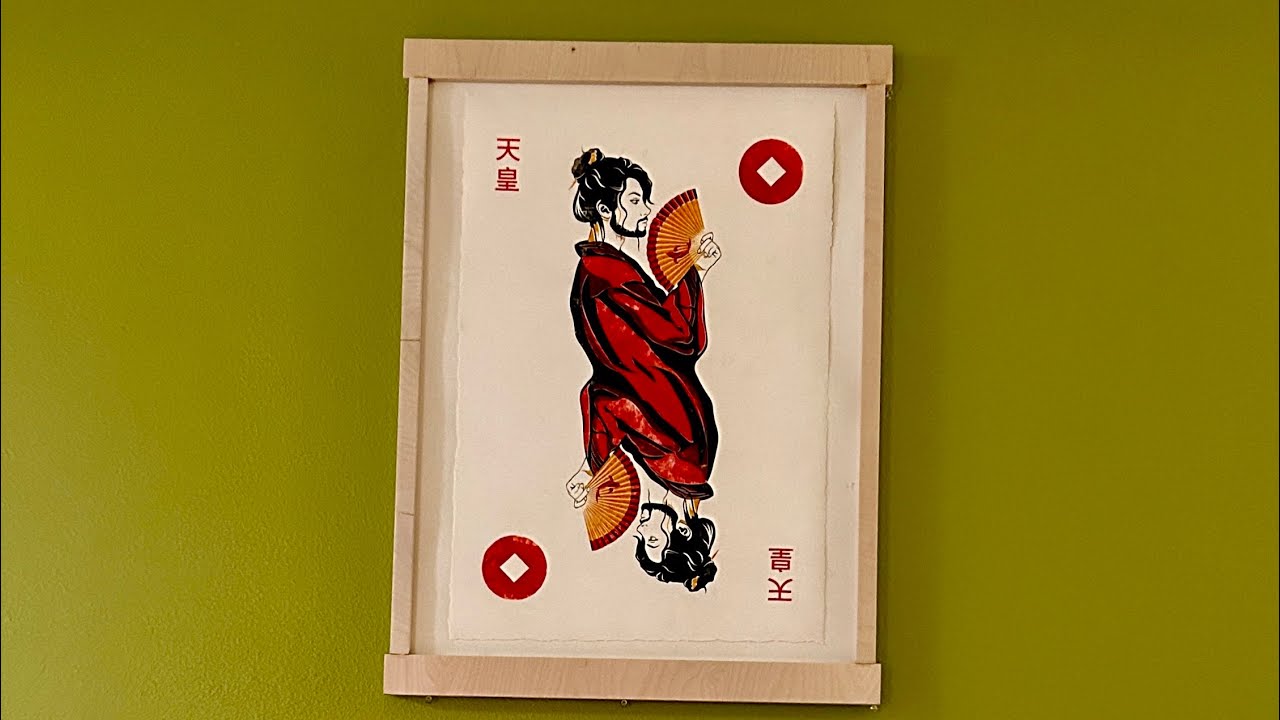 Woodblock printing with laser cutter.