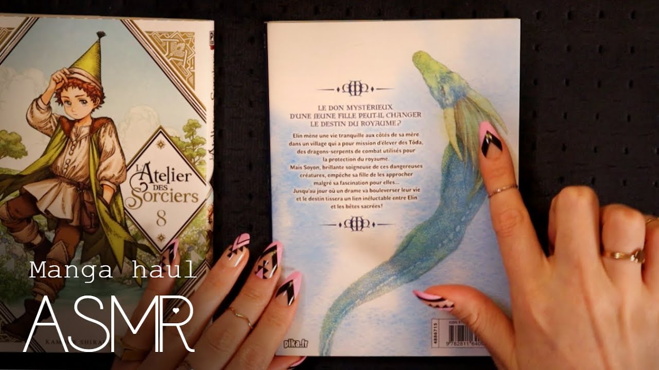 ASMR Manga haul (🎧 soft spoken, tracing, tapping, reading French)