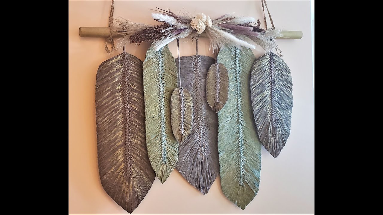 DIY  Macrame leaves - wall hanging- DIY Home Decor- DIY Girfts- Macrame projects