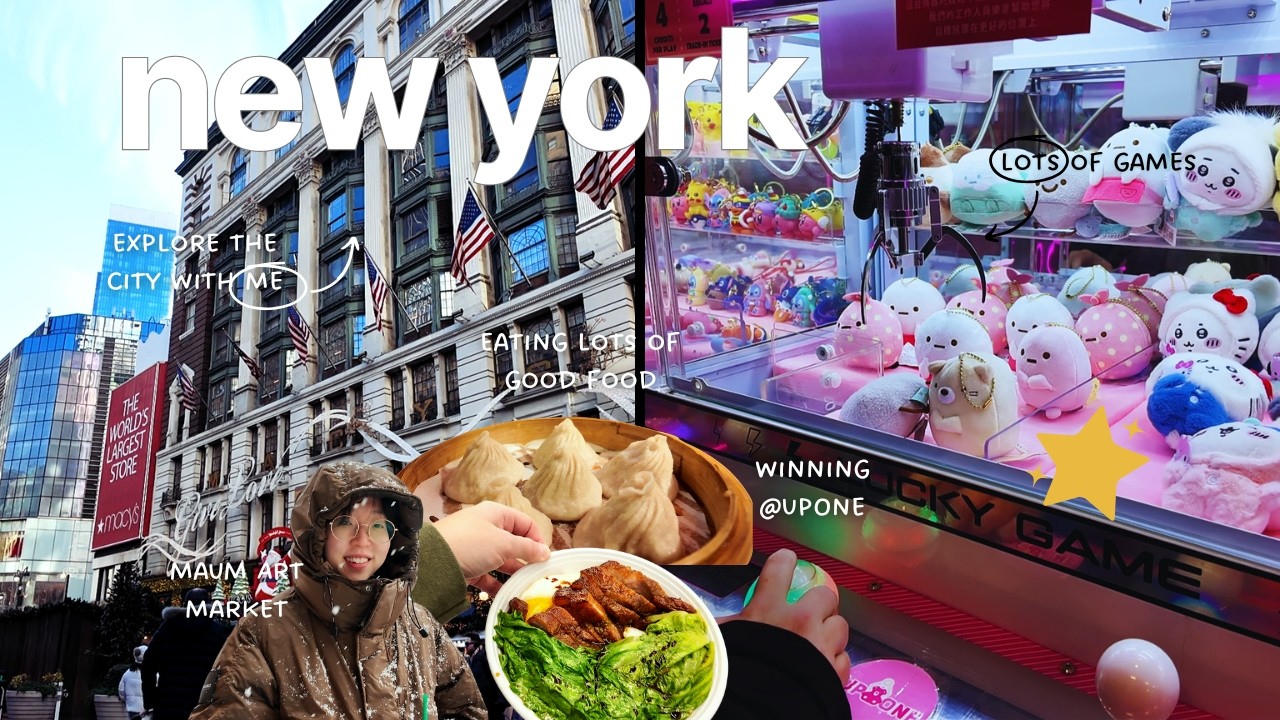 Winter NYC Trip ❄️🏆l Largest Christmas Market in NY, Vending at MAUM, Good Food, and Claw Machines ~