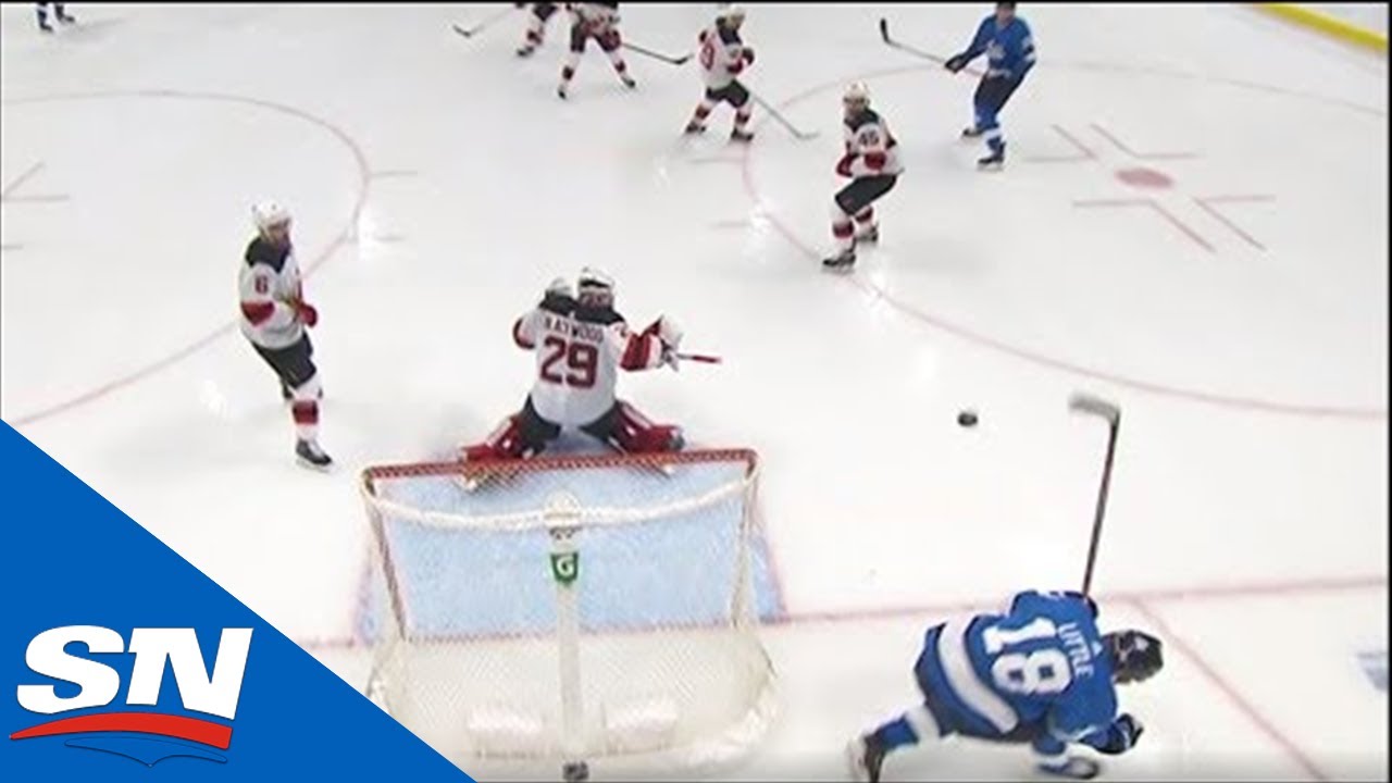 Jets’ Bryan Little Takes Nikolaj Ehlers’ Slap Shot Straight To The Head