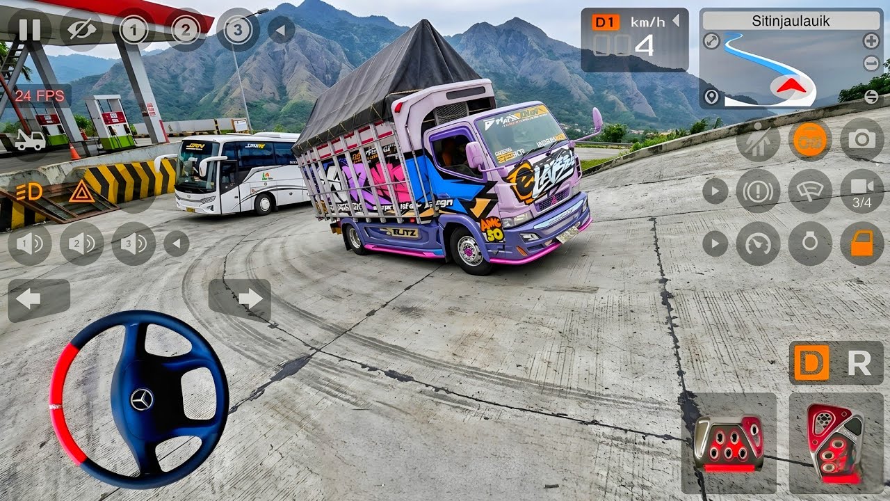 Truk Oleng Mitsubishi Canter Muatan Berat Akhirnya Bisa Menanjak l Mod Bus Simulator Indonesia