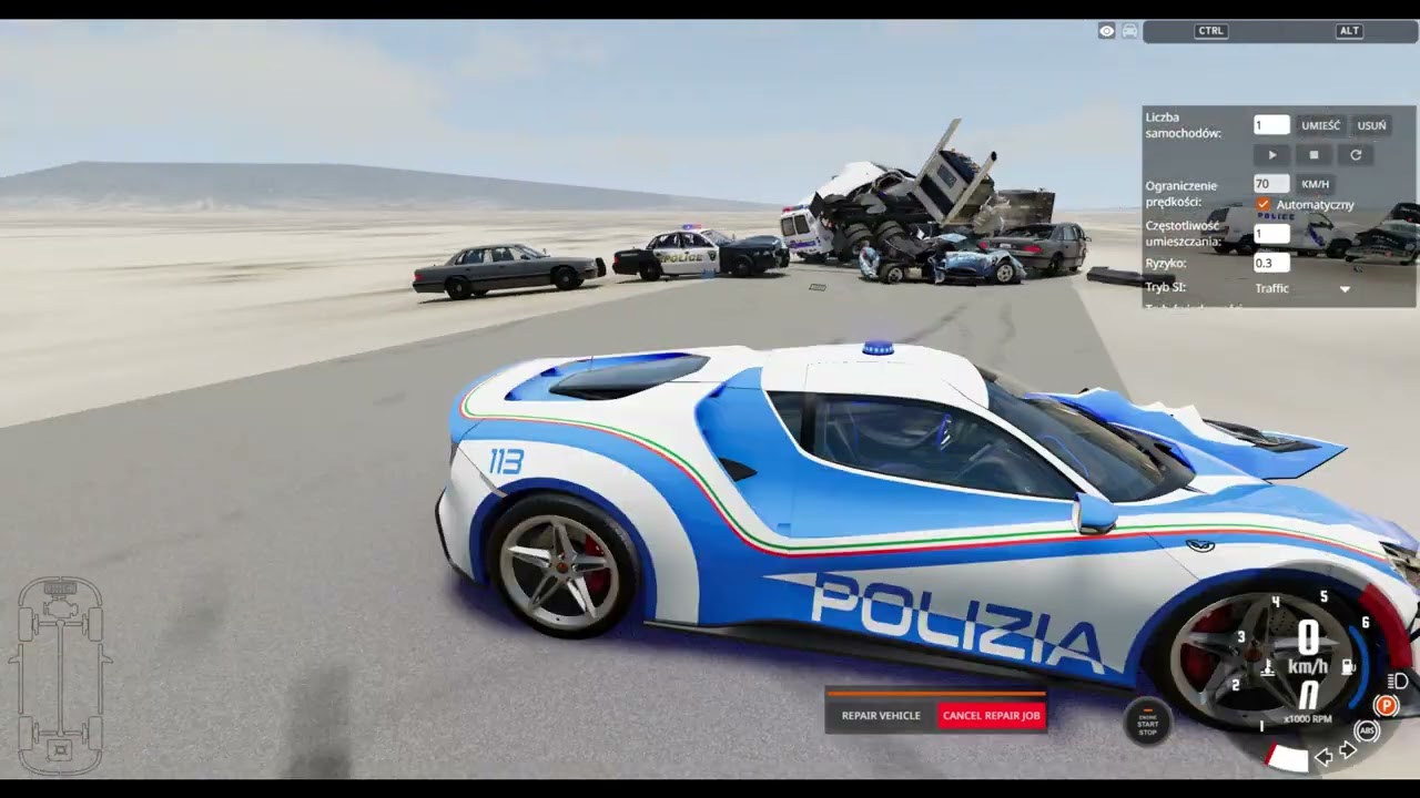Driving through police roadblocks at high speed  BeamNG.drive
