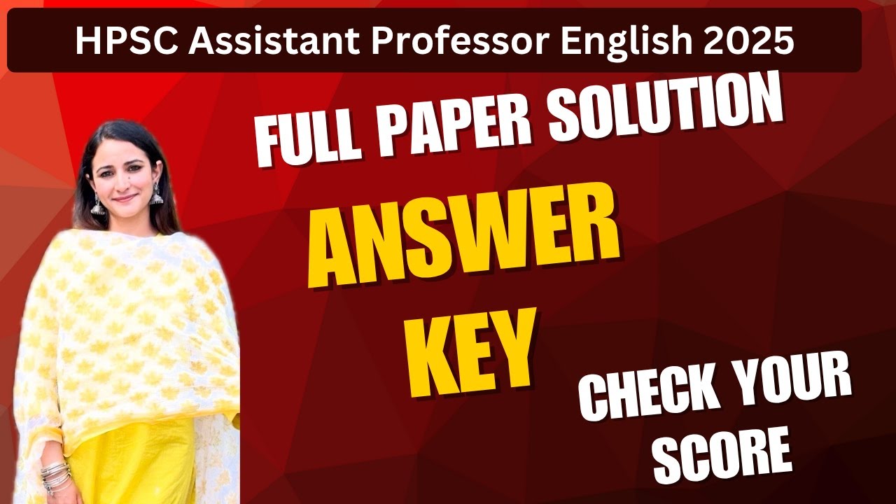 HPSC Assistant Professor English | Answer Key| Full Paper solved| Annie Mahindru