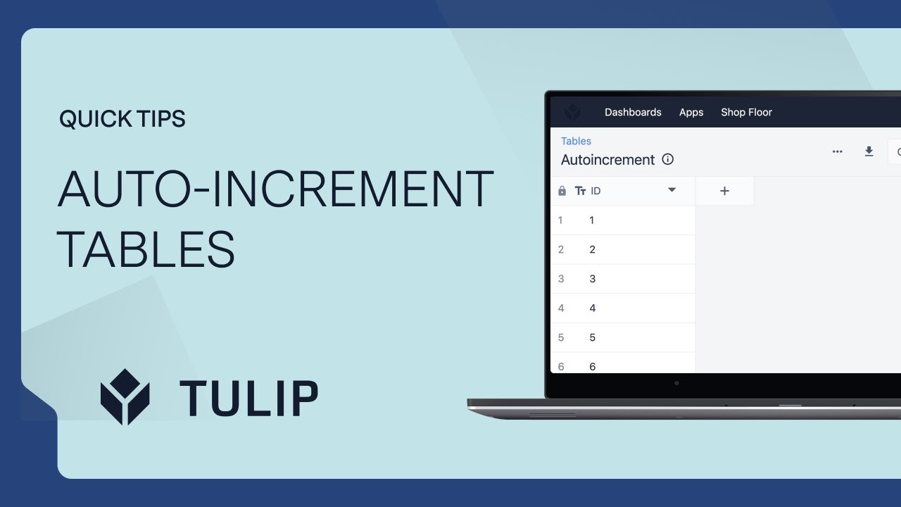 Quick tip - Autoincrement Table
