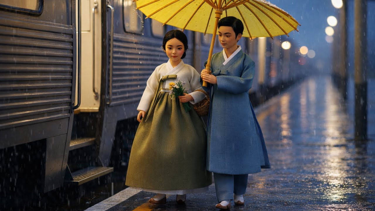 Rainy Train Journey day! Miniature doll cooking 비 오는 날 기차 여행! 미니어처 인형 요리| Korean Village Tiny