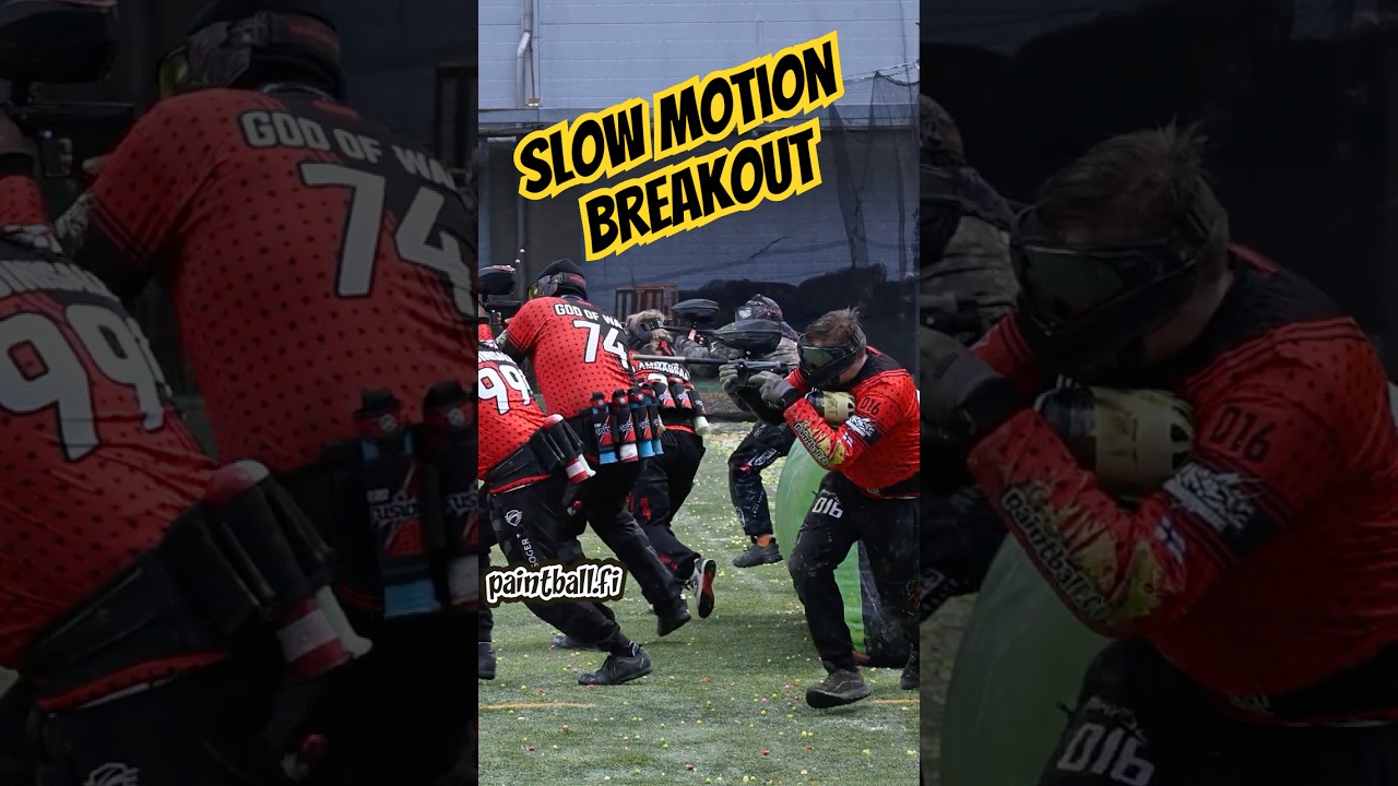 Slow motion paintball breakout #shorts #paintball #speedball #paintballing