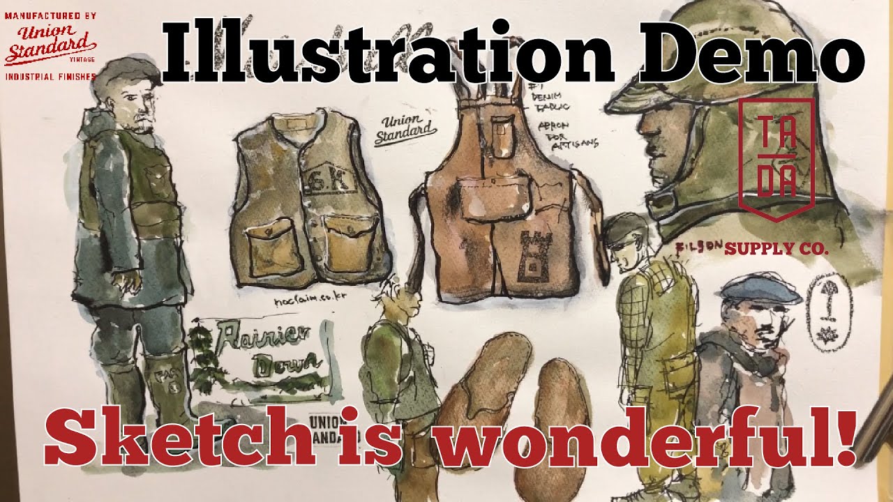 Sketch is Wonderful!【ファッションイラストレーション】Military & Outdoor wear fashion illustration