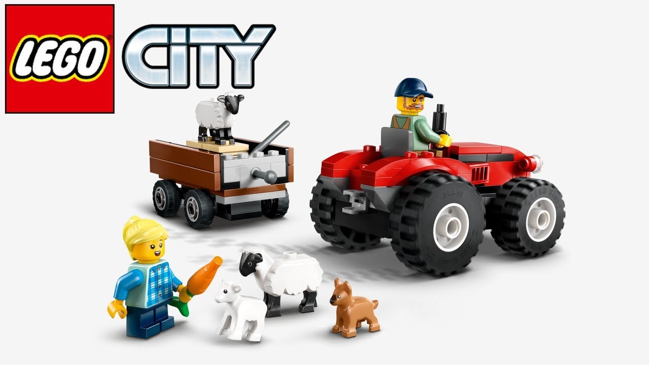 LEGO City Red Farm Tractor with Trailer & Sheep 60461 - Speed Build Review | LEGO 60461