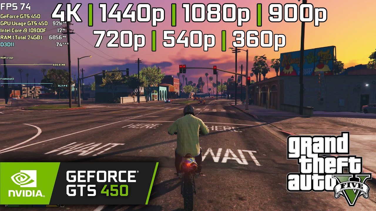 GTS 450 | GTA V - 4K, 1440p, 1080p, 900p, 720p, 540p, 360p