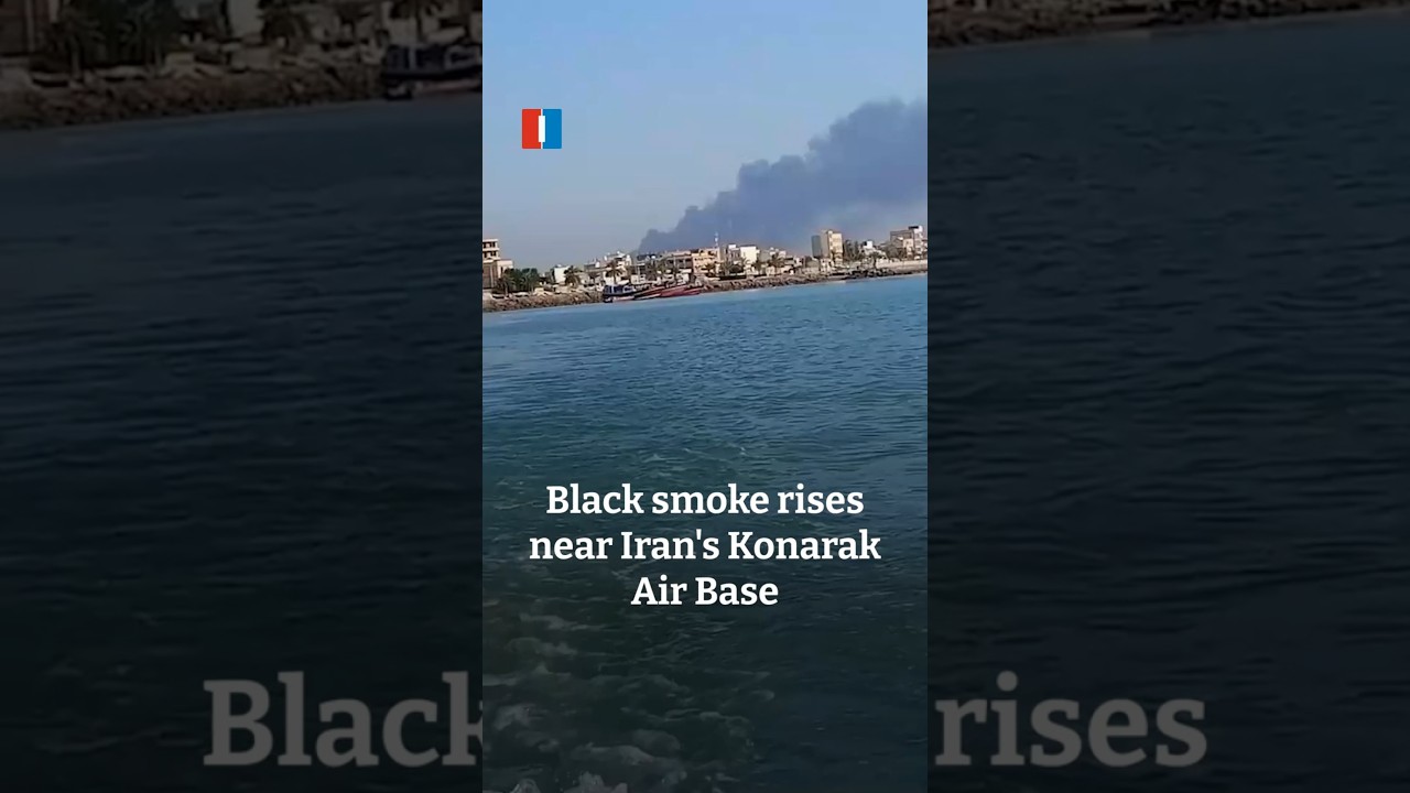 Black smoke rises near Iran's Konarak Air Base