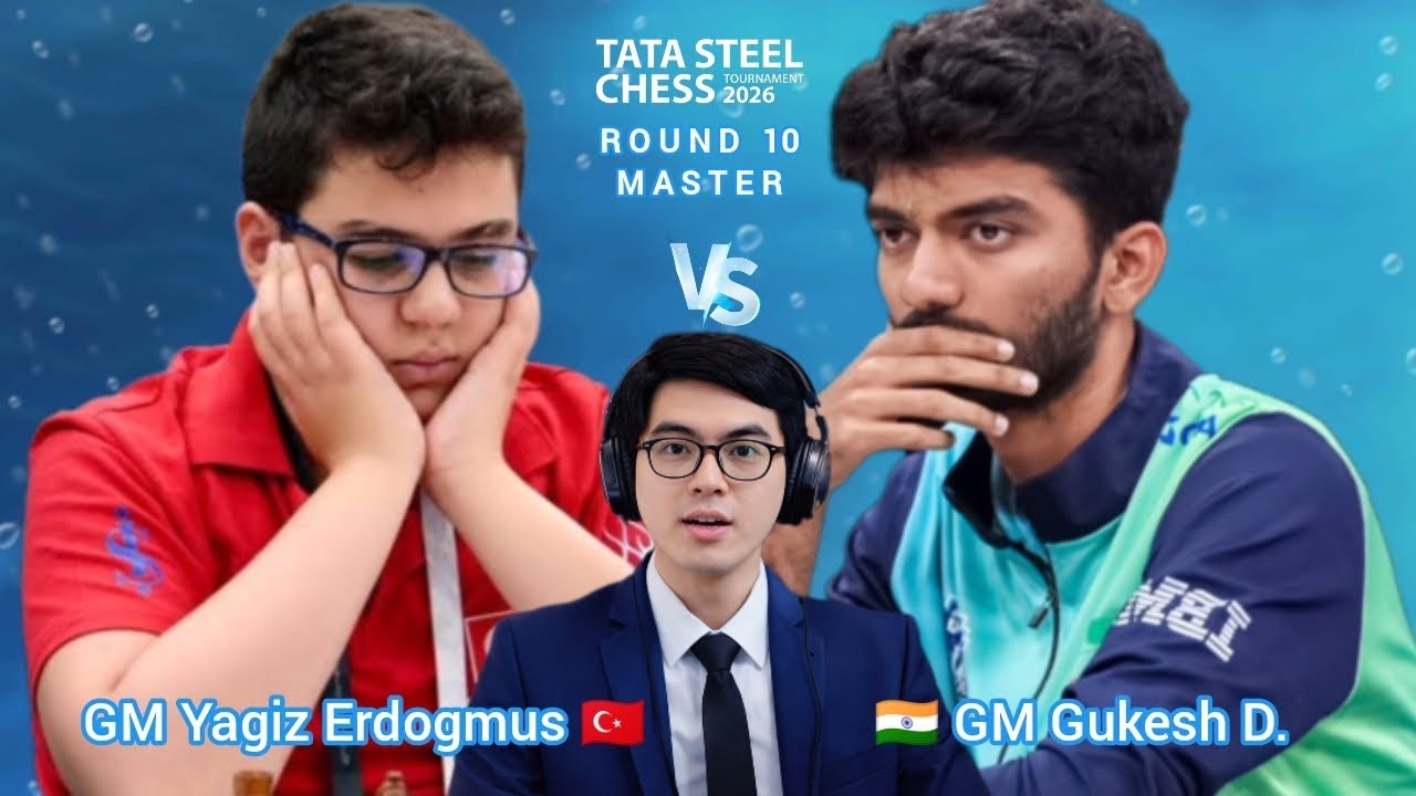 Poor BLUNDERACIOUS w/ Young Kid 💔♟️ | GM Erdogmus 🇹🇷 vs 🇮🇳 GM Gukesh TATA Steel MASTER Rd 10 ♟️