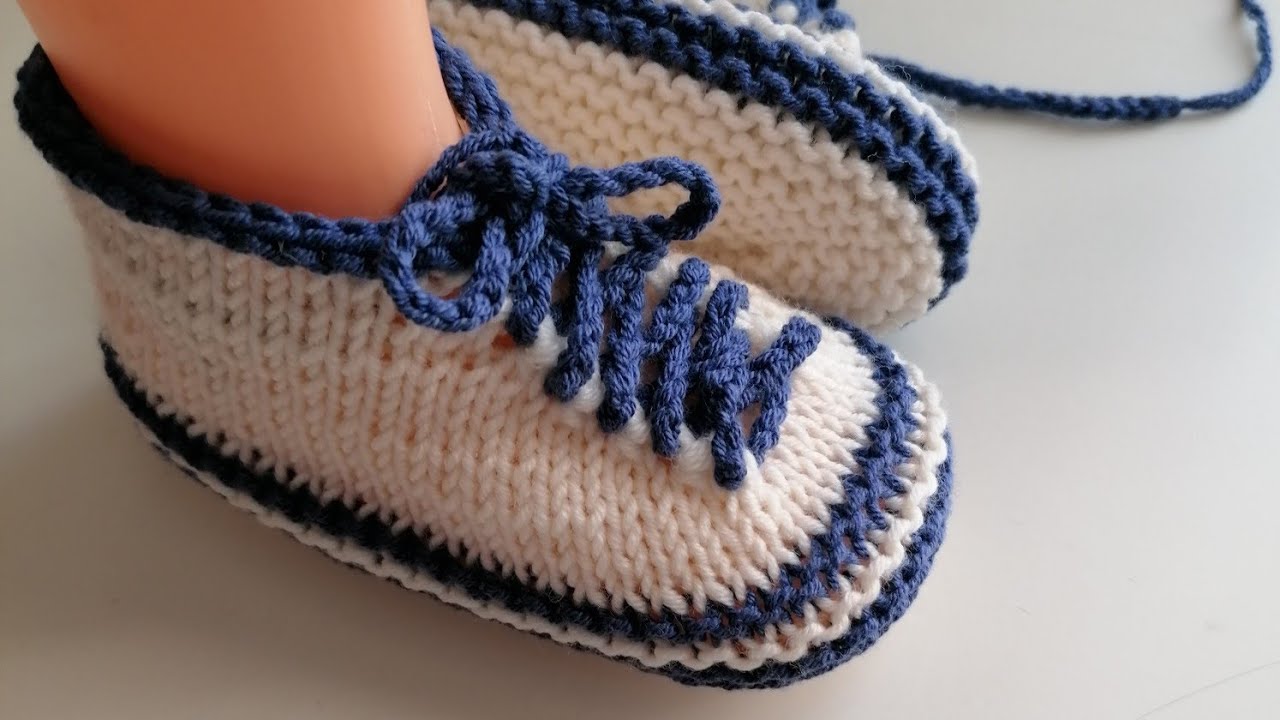 Babyschuhe, Sportschuhe  stricken 6-12 Monate