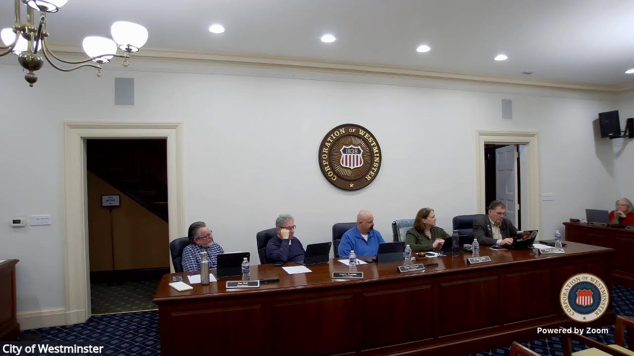 City of Westminster Mayor and Common Council Meeting - Monday, February 23, 2026, at 7:00 p.m.