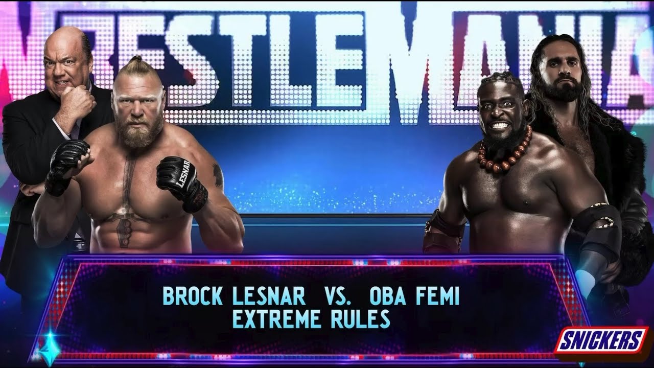 BROCK LESNAR VS OBA FEMI FULL MATCH 4K HD AT WRESTLEMINIA— WWE WRESTLEMINIA 2K26 4K!! #wwe #wwe2k26 
