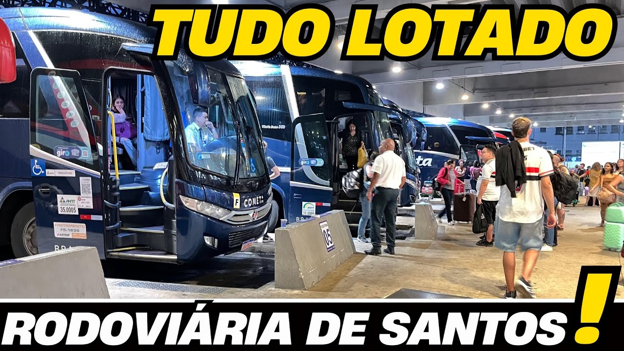 RODOVIÁRIA LOTADA!! GRANDE MOVIMENTO DE ÔNIBUS NA RODOVIÁRIA DE SANTOS NO FERIADÃO