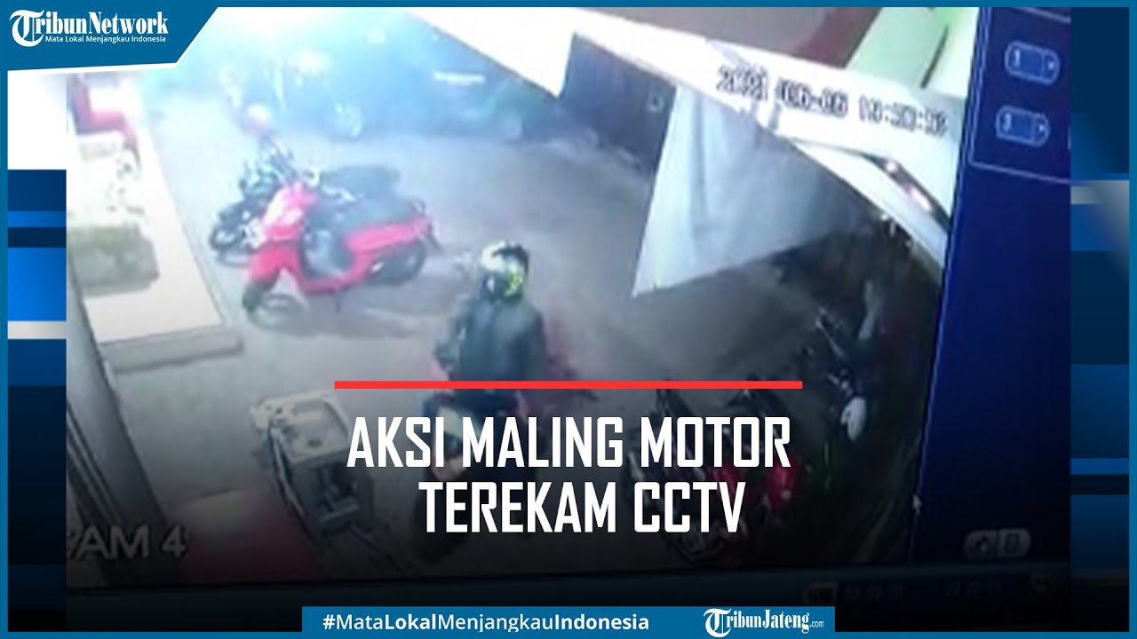 Detik-detik Maling Motor di Tegal Terekam CCTV