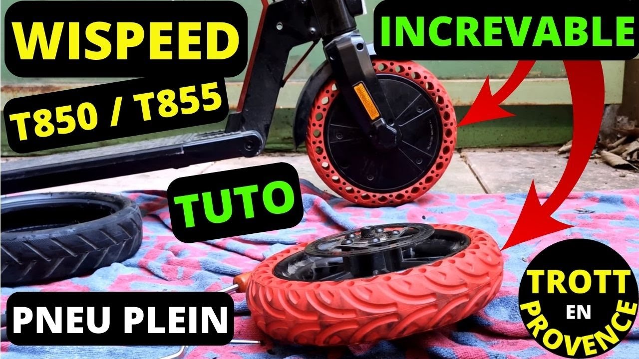 Tuto montage roue pleine Wispeed T850 T855 Pro : Pneu plein et roue increvable ( Xiaomi M365 Pro 2 )