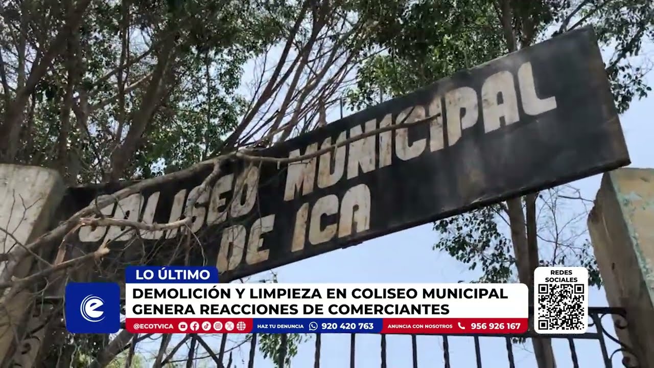 Ica: demolición y limpieza en Coliseo Municipal genera reacciones de comerciantes