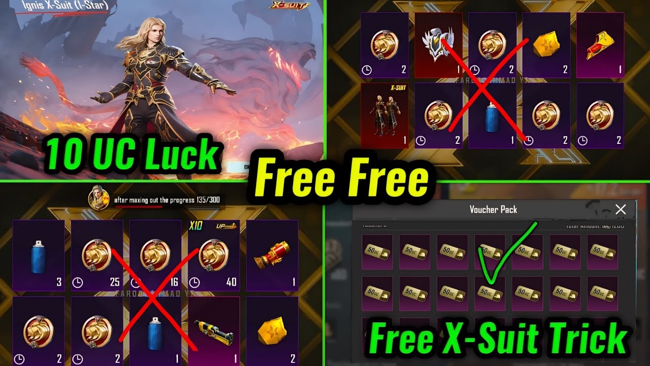 Free X-Suit Trick | X-Suit Free Me Kaise Mil Sakta Hai Trick | 10 UC Spin Get X-Suit in Game