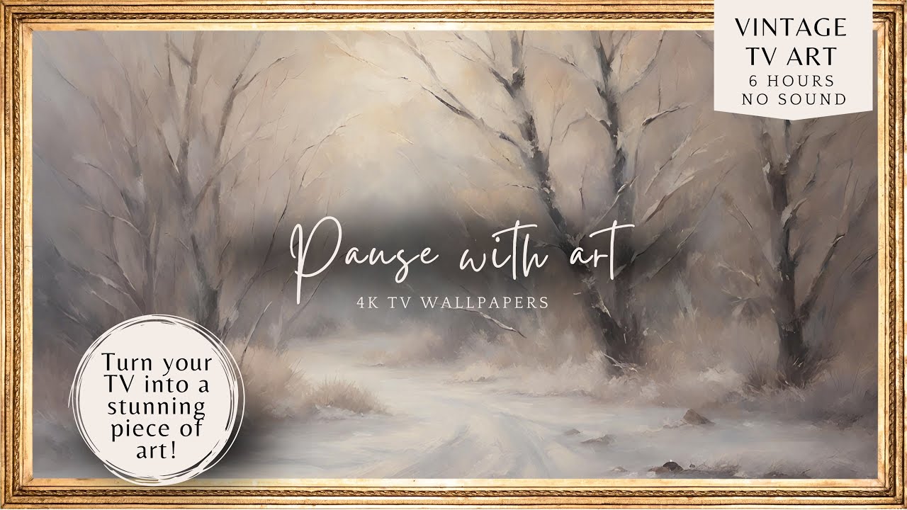 Vintage Winter Frame TV art | Neutral Colors | Vintage Painting Storm Snow Landscape | 4K Frame TV