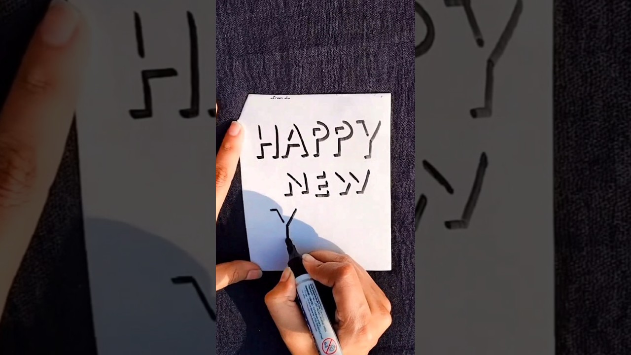 happy new year 2026 | Happy new year greeting card | drawing pictures happy new year #3d#calligraphy