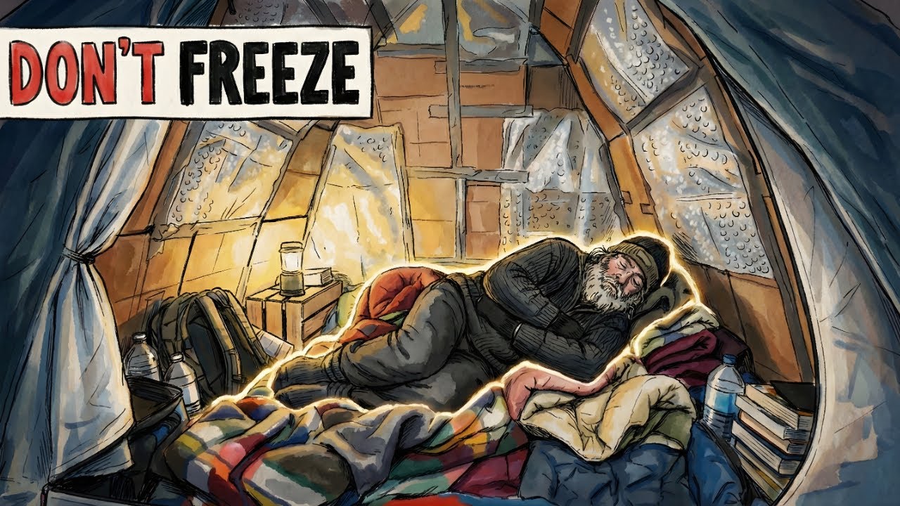 How Homeless People Sleep In A Freezing Tent Without Heating | Primal Methods