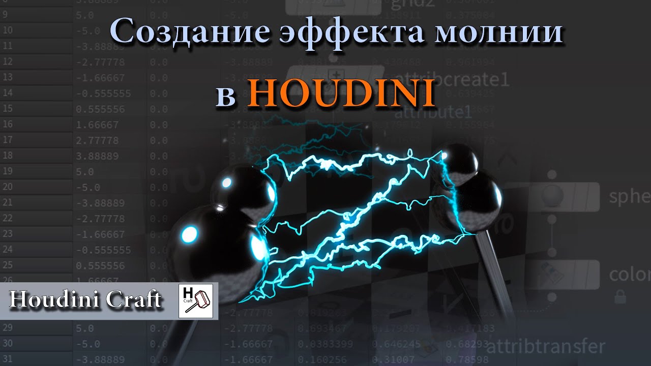 Урок по созданию эффекта электрического разряда в Houdini (Houdini lightning tutorial)