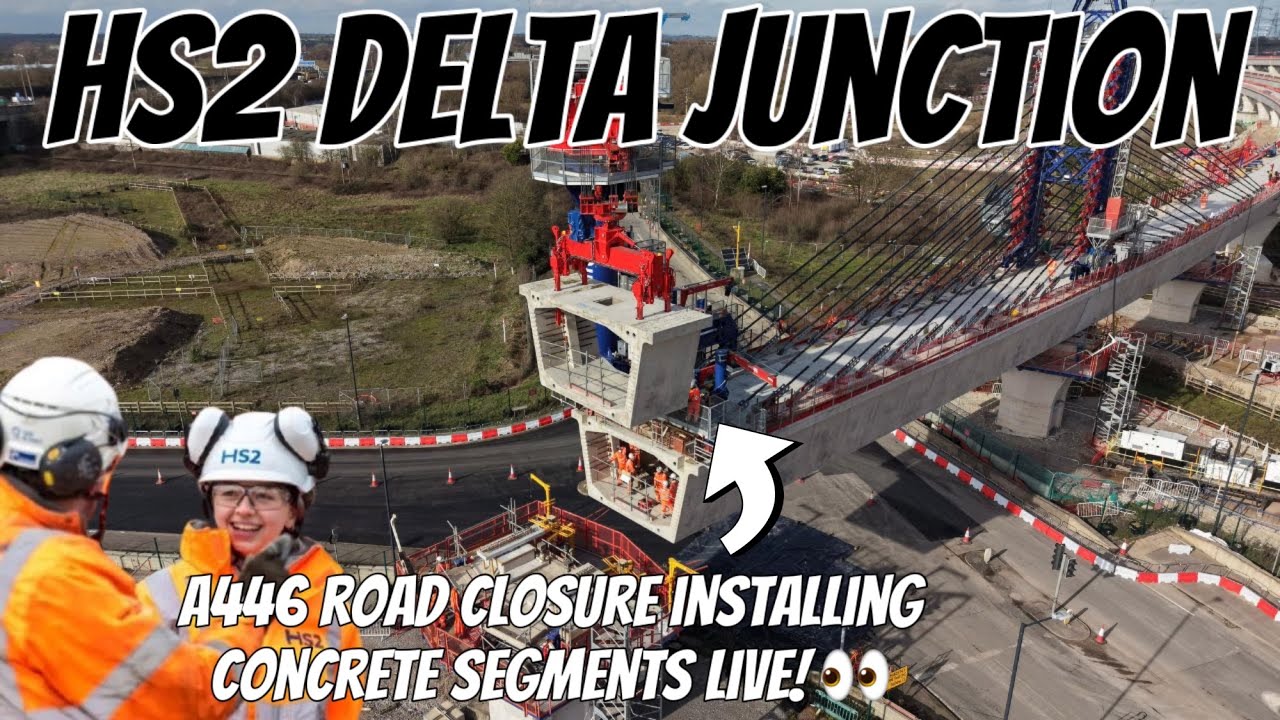 HS2 Delta Junction Installing Concrete Segments Live A422 Road Closure - New & Unseen 25th Feb 2026