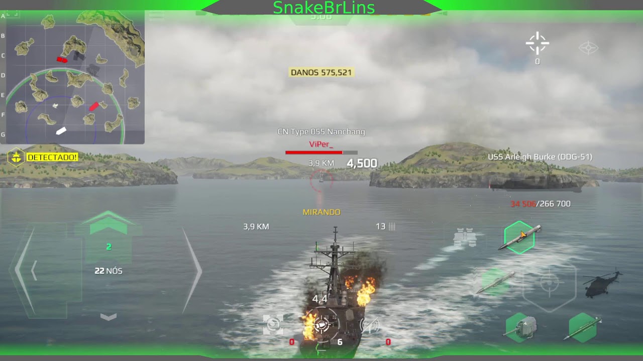 Jogando Modern Warships SnakeBrLins