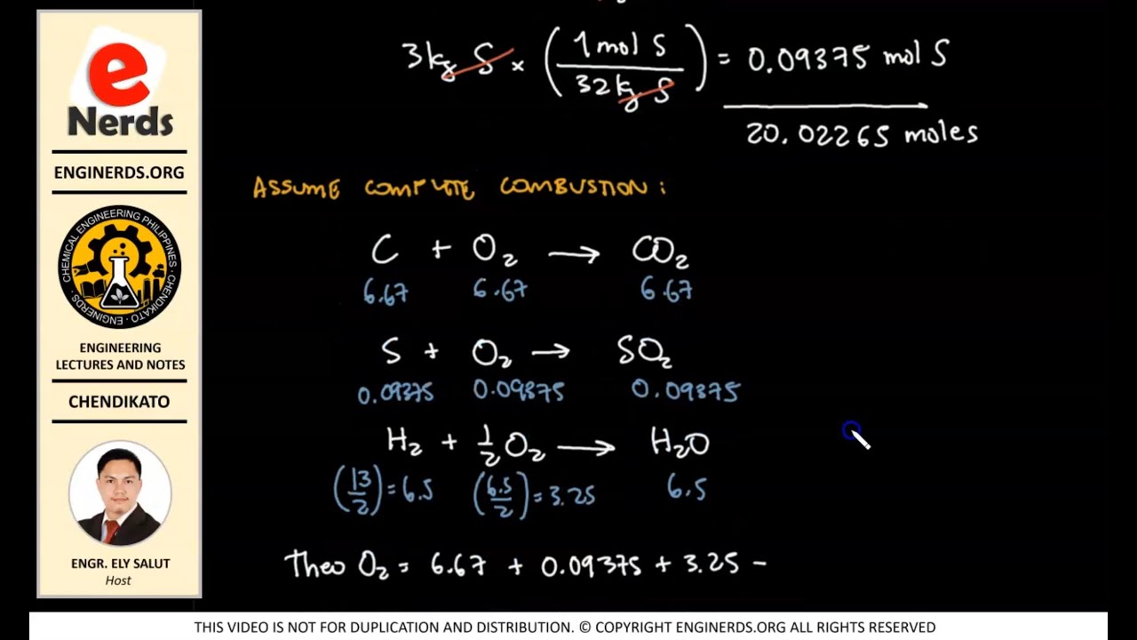 COMBUSTION OF LIQUID FUELS SAMPLE PROBLEM | CHEMICAL ENGINEERING CALCULATIONS | PROBLEM 10