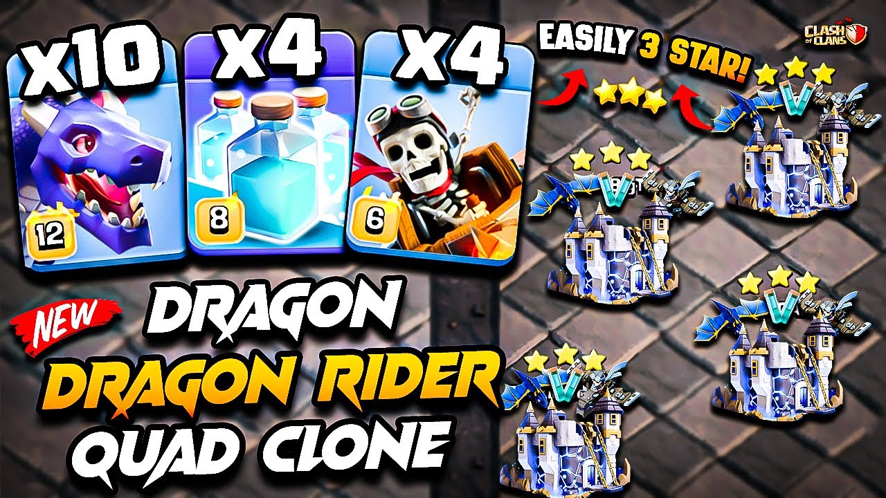 Best TH18 Attack Strategy With Dragon (Town Hall 18) | Th18 DRAGON & DRAGON RIDER Attack With CLONE
