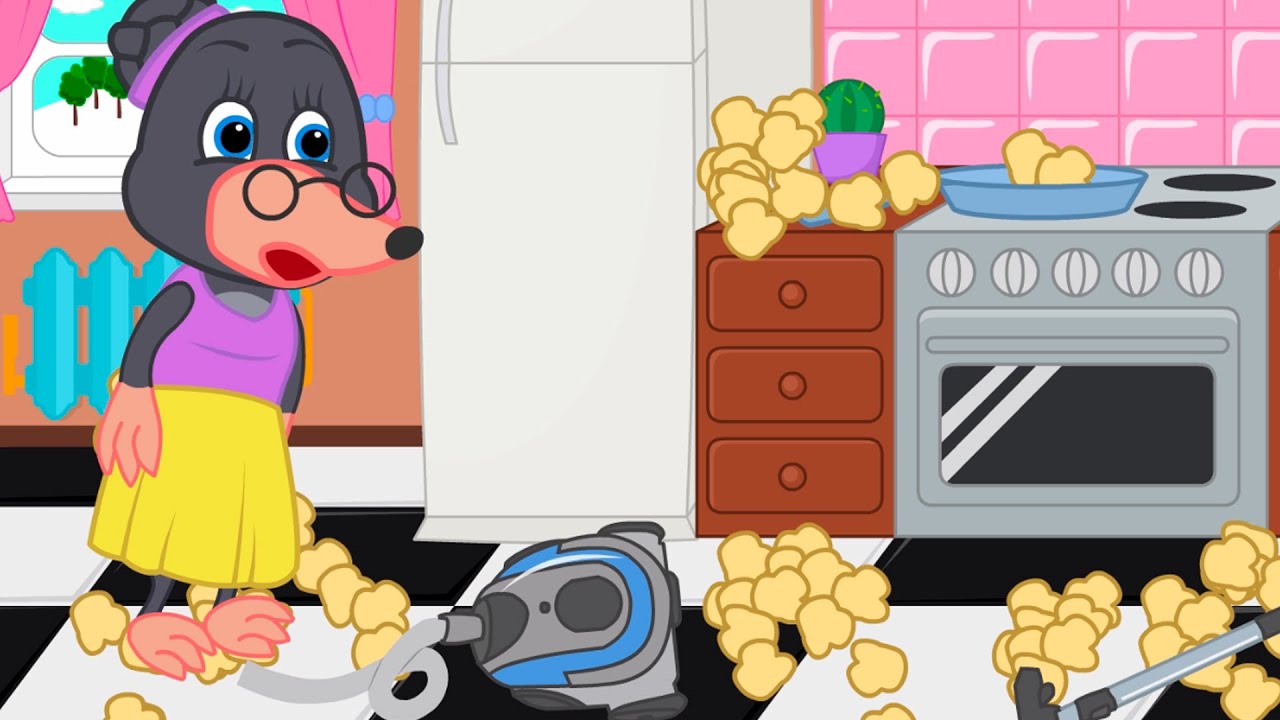 Benny Mole and Friends - Popcorn In The Vacuum Cleaner Cartoon for Kids