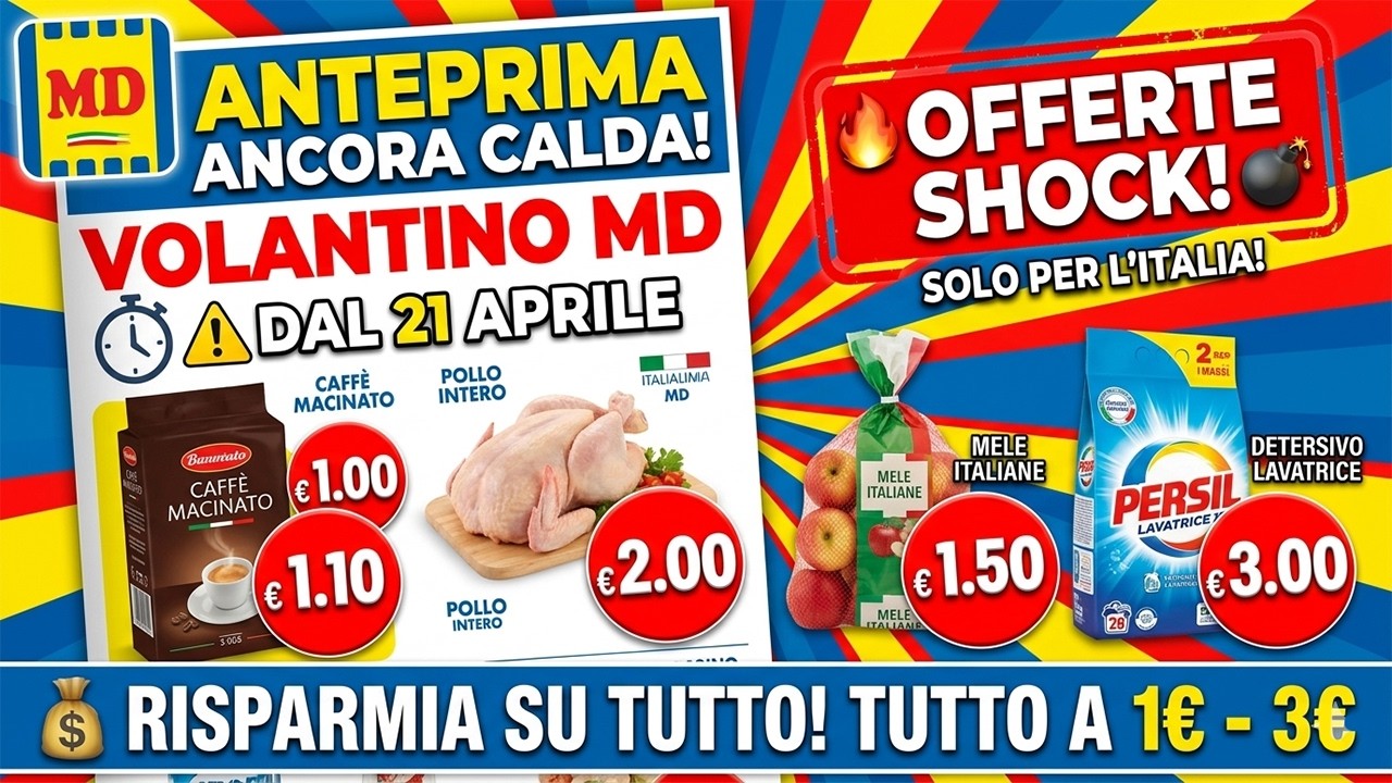 🛒 MD Discount VOLANTINO dal 21 Aprile 2026 🔥 OFFERTE PAZZESCHE | SPESA CONVENIENTE 💥