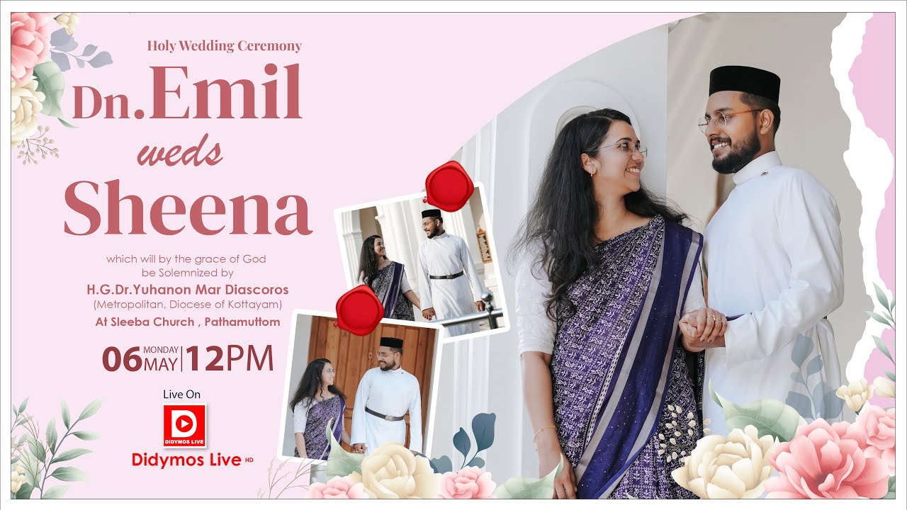 Dn.EMIL weds SHEENA | WEDDING CEREMONY | H.G.Dr.Yuhanon Mar Diascoros Metropolitan - LIVE