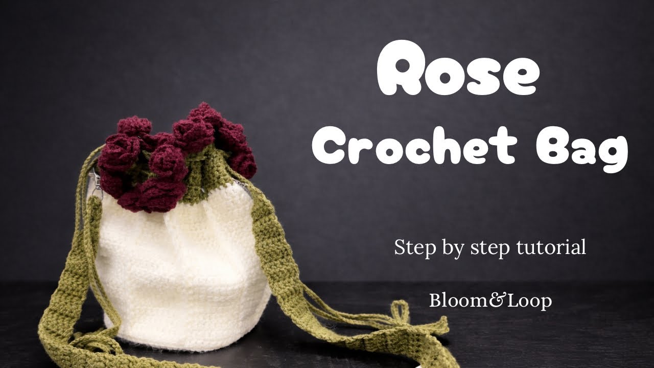 Crochet rose sling bag || How to crochet a bag || step by step tutorial 