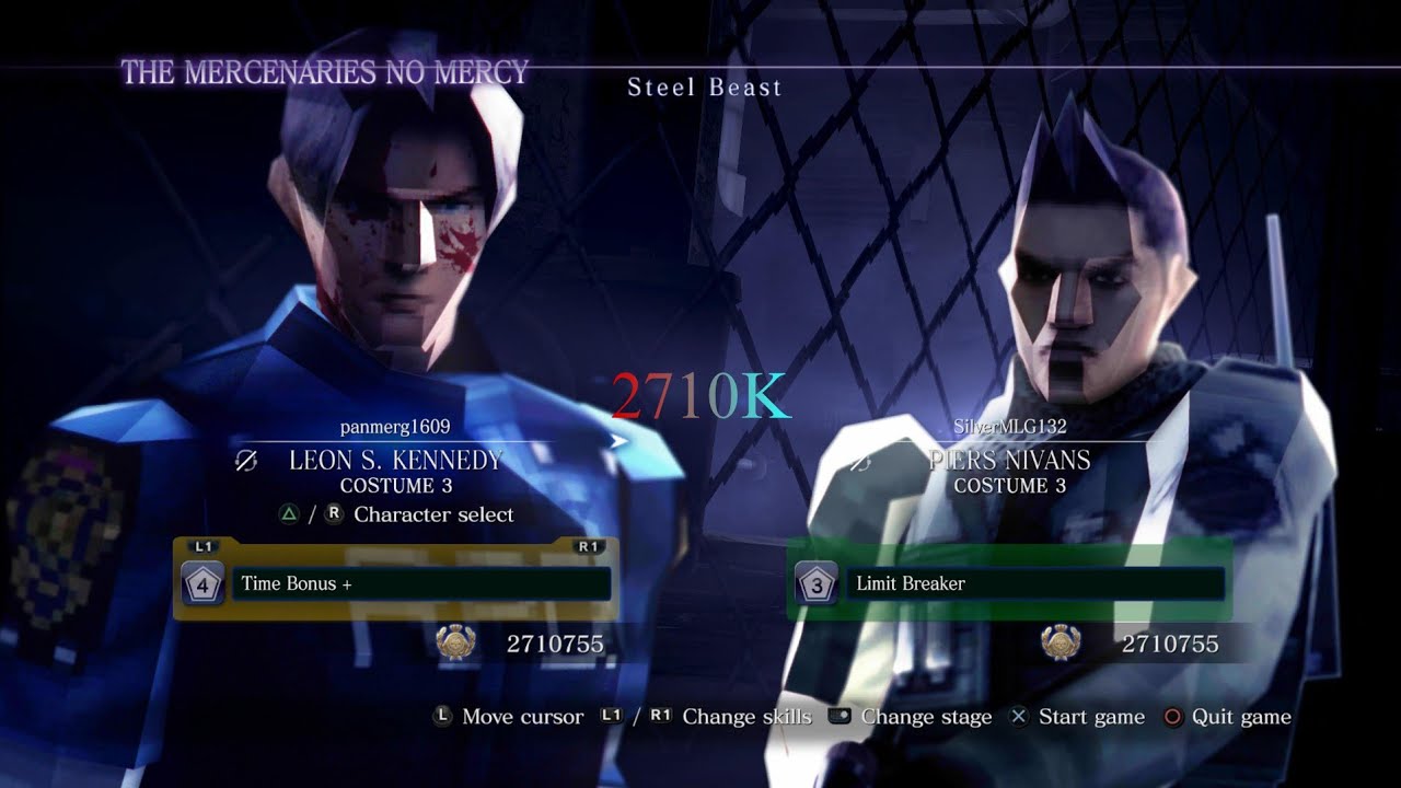 Resident Evil 6 The Mercenaries NM PS5 Leon & Piers Steel Beast full combo