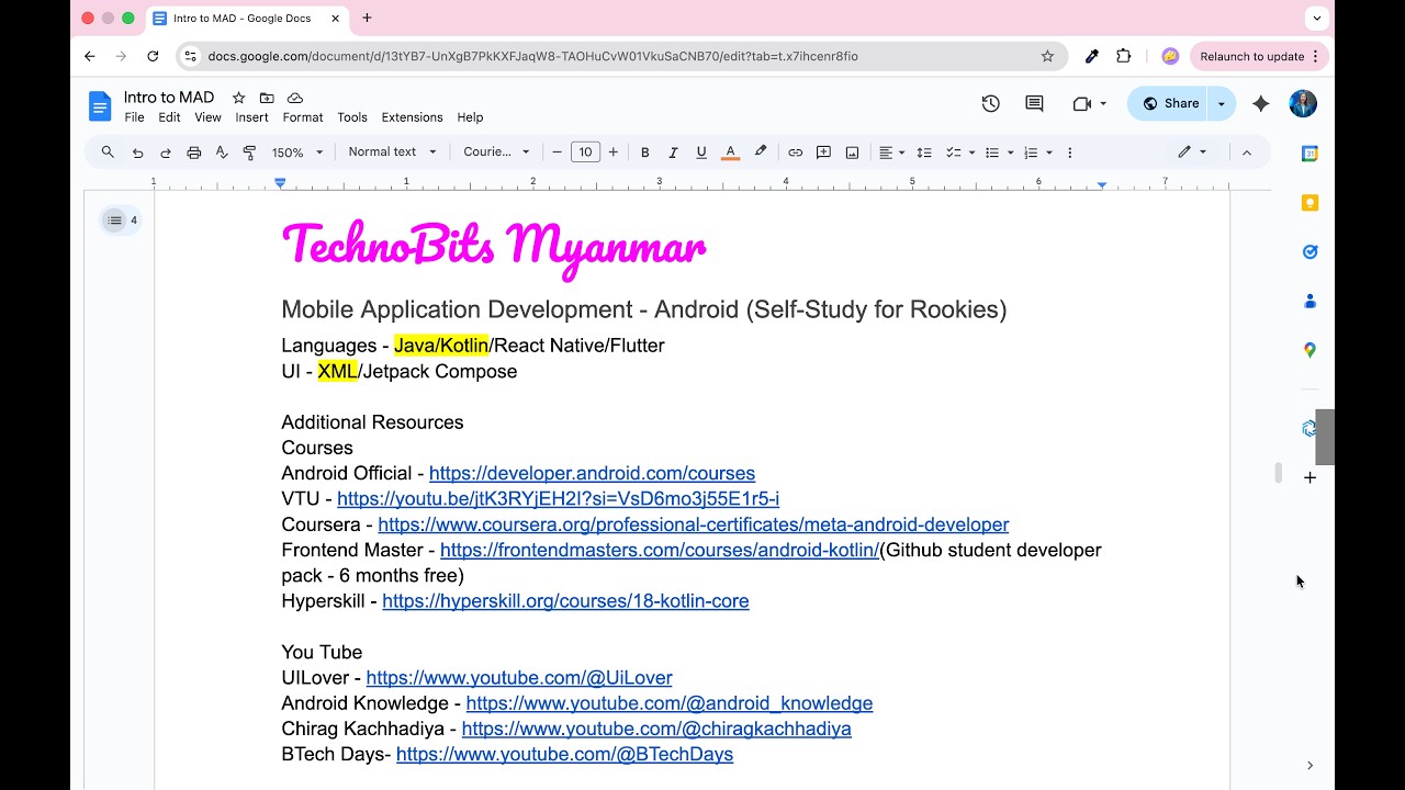 #35 Android Development Learning Resources #burmese #myanmar #app_development #android