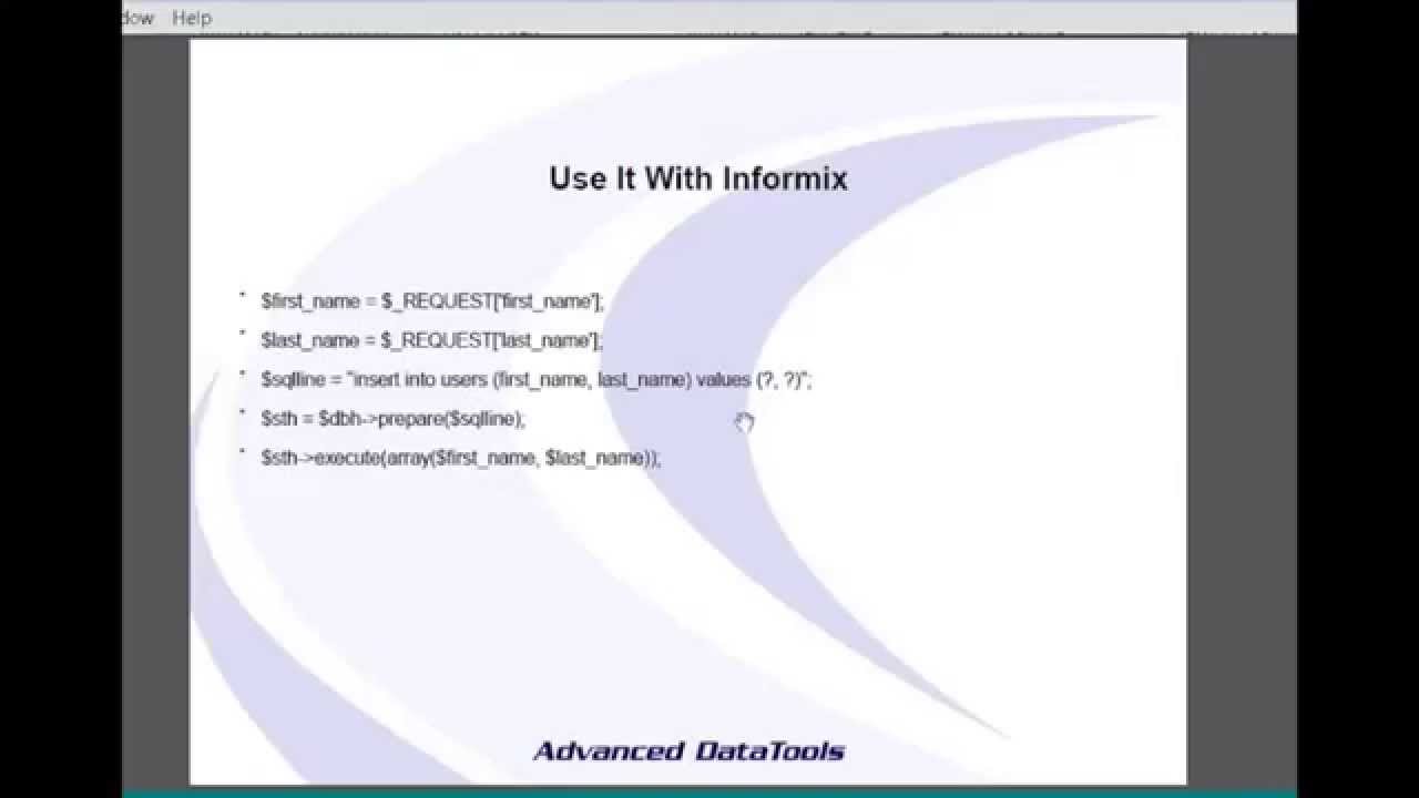 PHP and Informix Webcast 3 -  -- What is a web form?