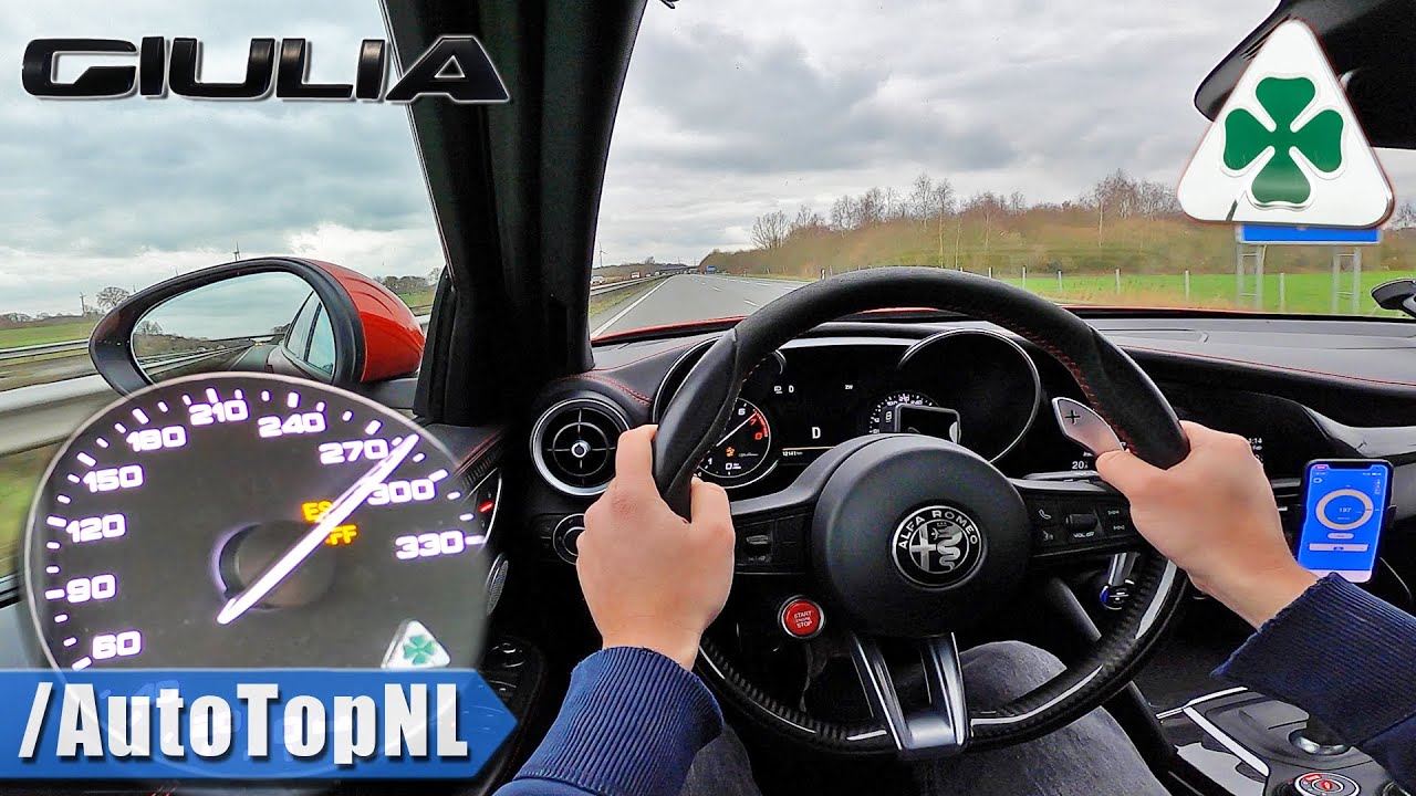 ALFA ROMEO Giulia Quadrifoglio 510HP on AUTOBAHN [NO SPEED LIMIT] by AutoTopNL