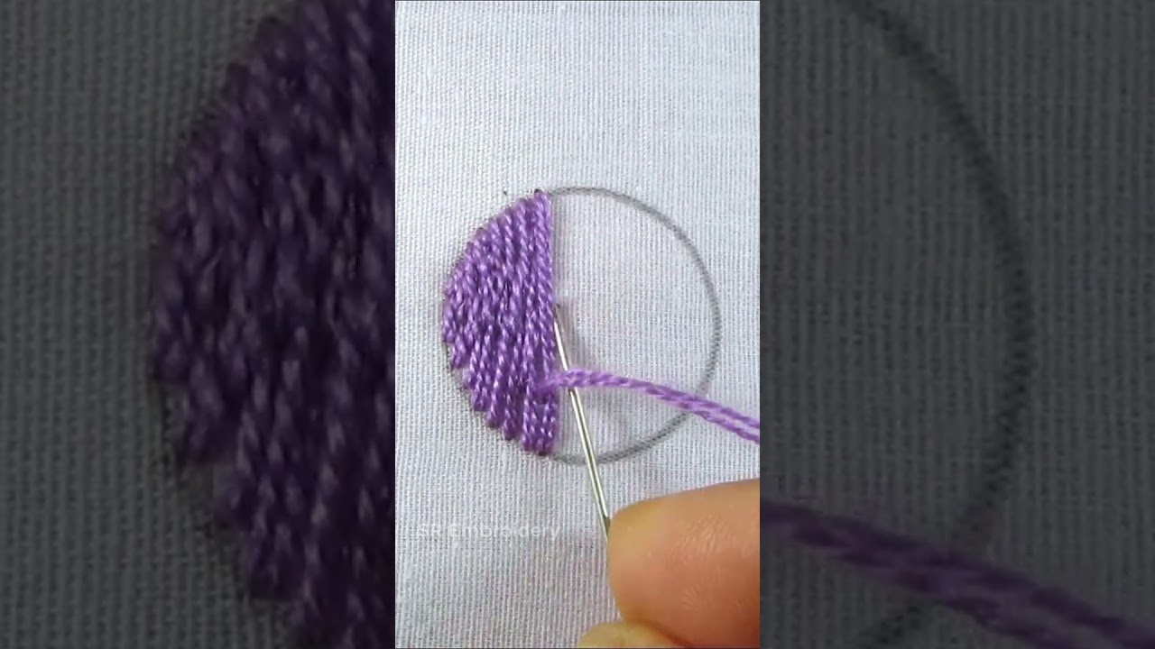 👩&zwj;❤️&zwj;👩Awesome pretty stitch circle design tutorial #shorts #embroidery