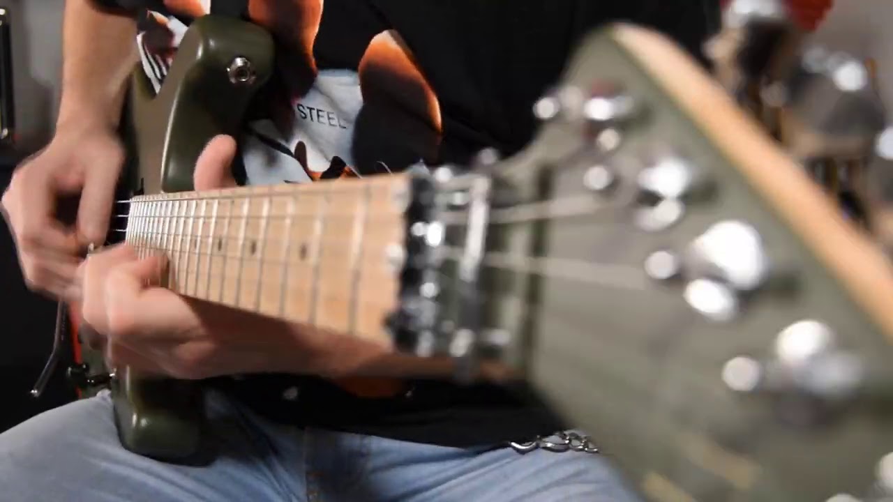 Heavy rock guitar solo improvisation