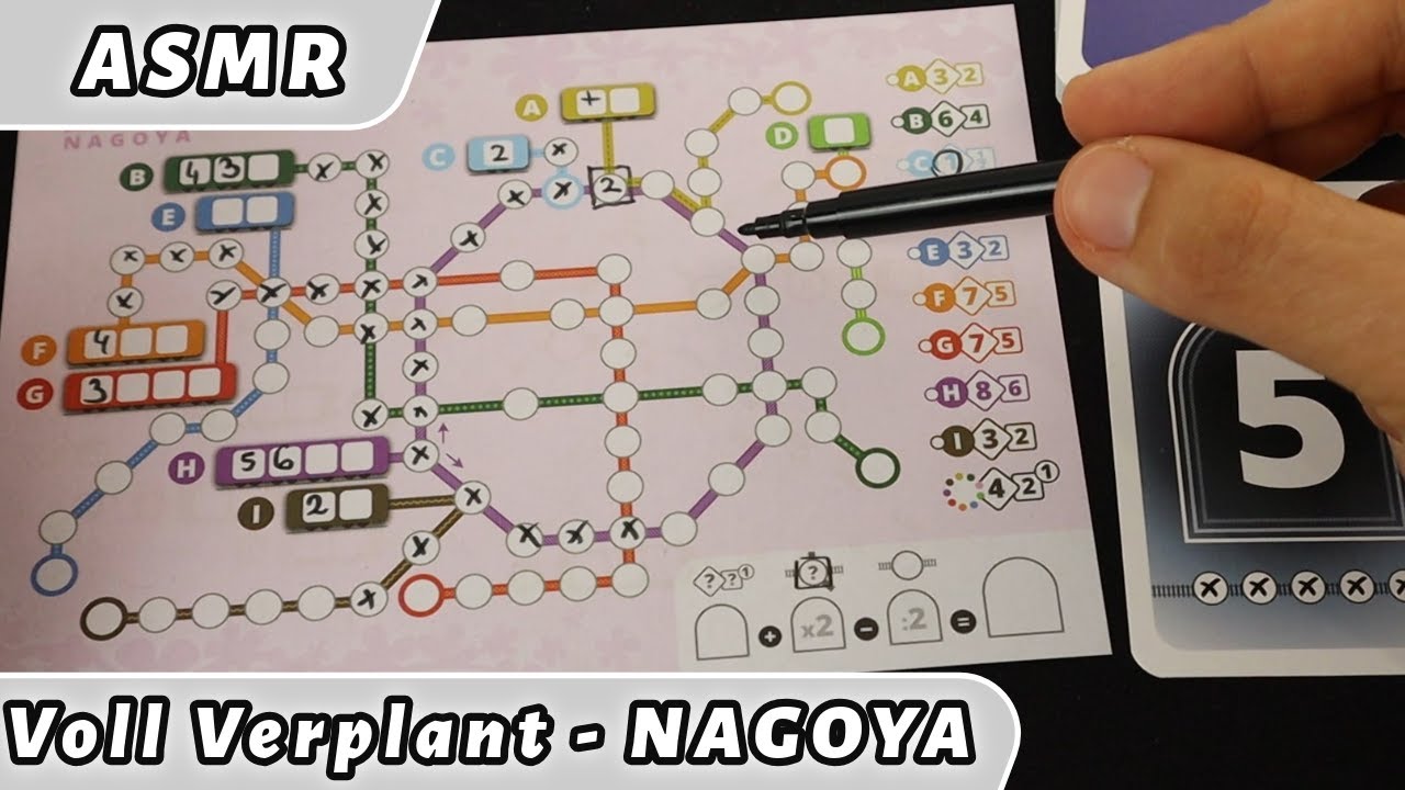 ASMR  - VOLL VERPLANT / METRO X (Whispering) Nagoya map - Solo Board Game Playthrough