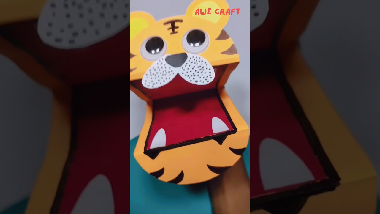Tiger 🐯 Puppet | Paper Tiger Hand Puppet Toy #shorts #diy #papercraft #papertoy #yearofyou