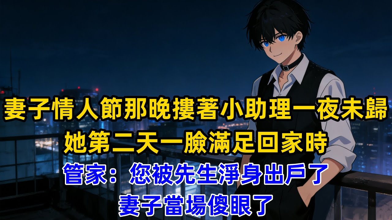 妻子情人節那晚摟著小助理一夜未歸，她第二天一臉滿足回家時，管家：您被先生淨身出戶了，妻子當場傻眼了。#一口气看完 #爽文#狗血 #逆袭 #小说推荐 #黑色書吧
