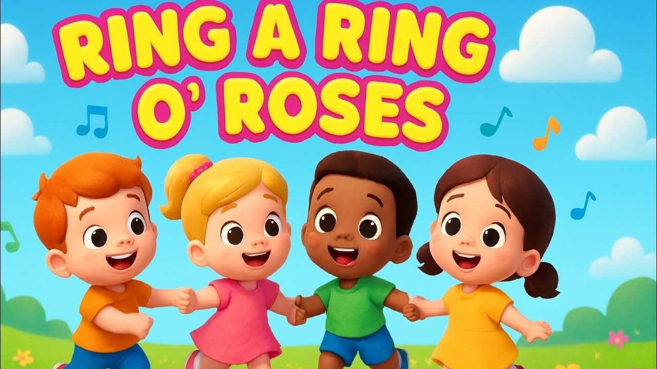 Ring-a-Ring o’ Roses 🌸 | Fun Circle Song for Kids | 3D Animated Cartoon