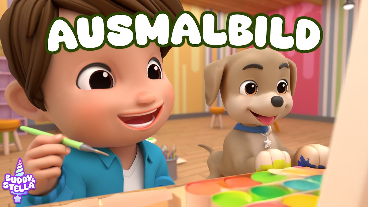 Malen und Ausmalen Song f&uuml;r Kinder: Lustiges Kunst- und Kreativit&auml;tslied mit Buddy und Stella